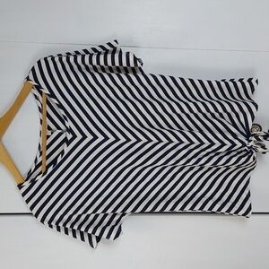 Parker & Quinn |Womens Navy/White Striped Nautical Coastal Top SOFT! Sz.Large